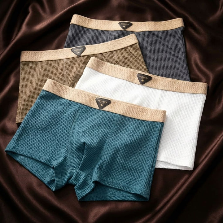 Men's Waffle Texture Boxer Briefs Set | Everyday Use
