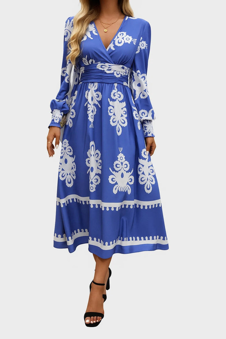 Women's Dress with Decorative Pattern | Flowing Maxi Dress | Regular Fit | Feminine Casual Chic Style