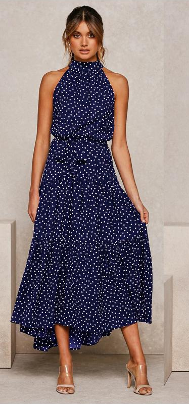 Women's Midi Dress | Loose Fit | Sleeveless with Waist Tie | Summer Style