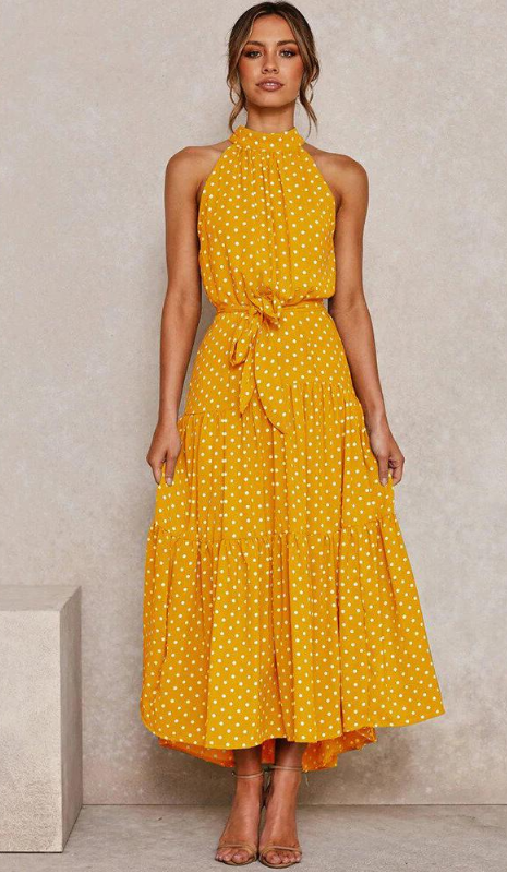 Women's Midi Dress | Loose Fit | Sleeveless with Waist Tie | Summer Style