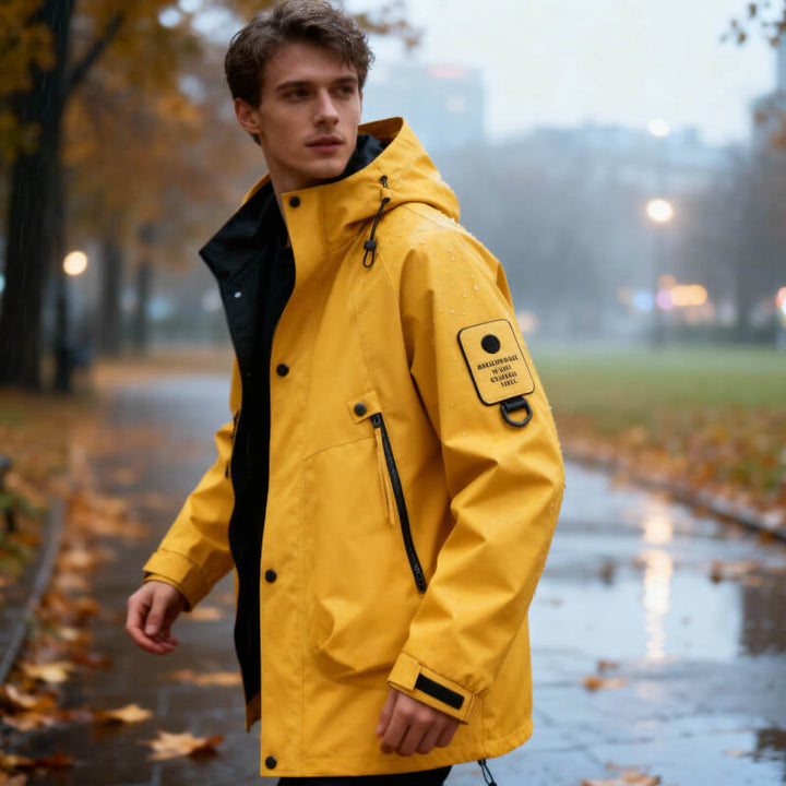 Callum | Męska Kurtka o Regularnym Kroju w Stylu Softshell z Regulowanym Kapturem i Zamkiem