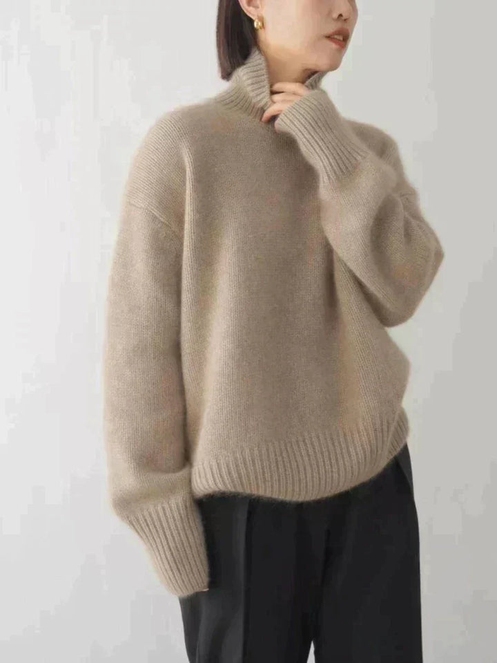 Barbara | Damski sweter z golfem dzianinowy