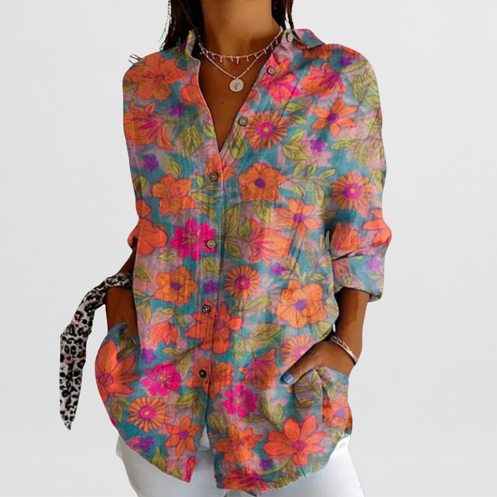 Natalia | Women's Long Blouse with Patterned Print and Loose Fit