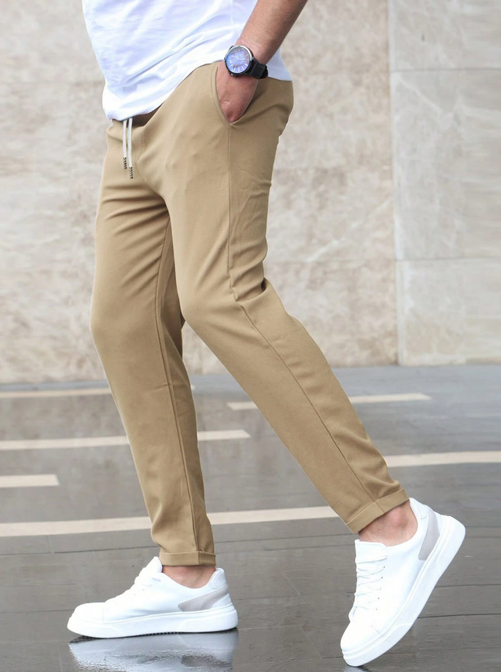 Dorian | Męskie Spodnie Slim Fit ze Zwężanymi Nogawkami i Regulowanym Pasem