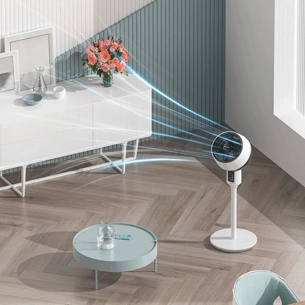 White Standing Fan with Remote Control