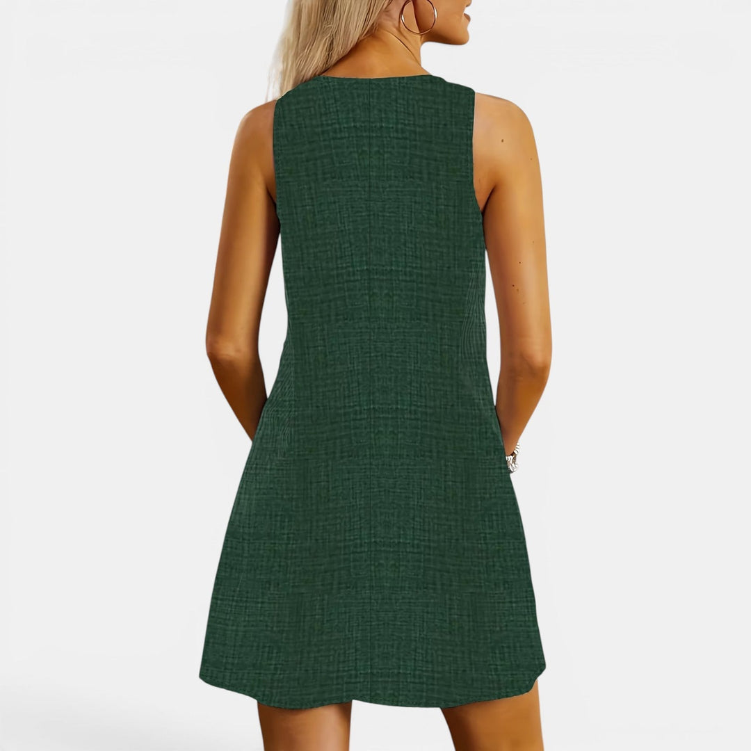 Sienna | Women's Striped Knee-Length Summer Dress with Pockets