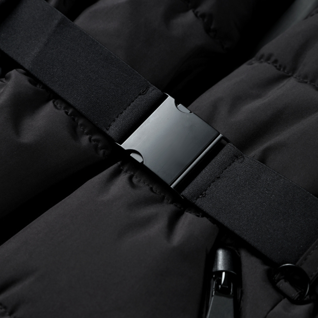 Women's Down Jacket with Hood and Waist Belt | Winter Cut