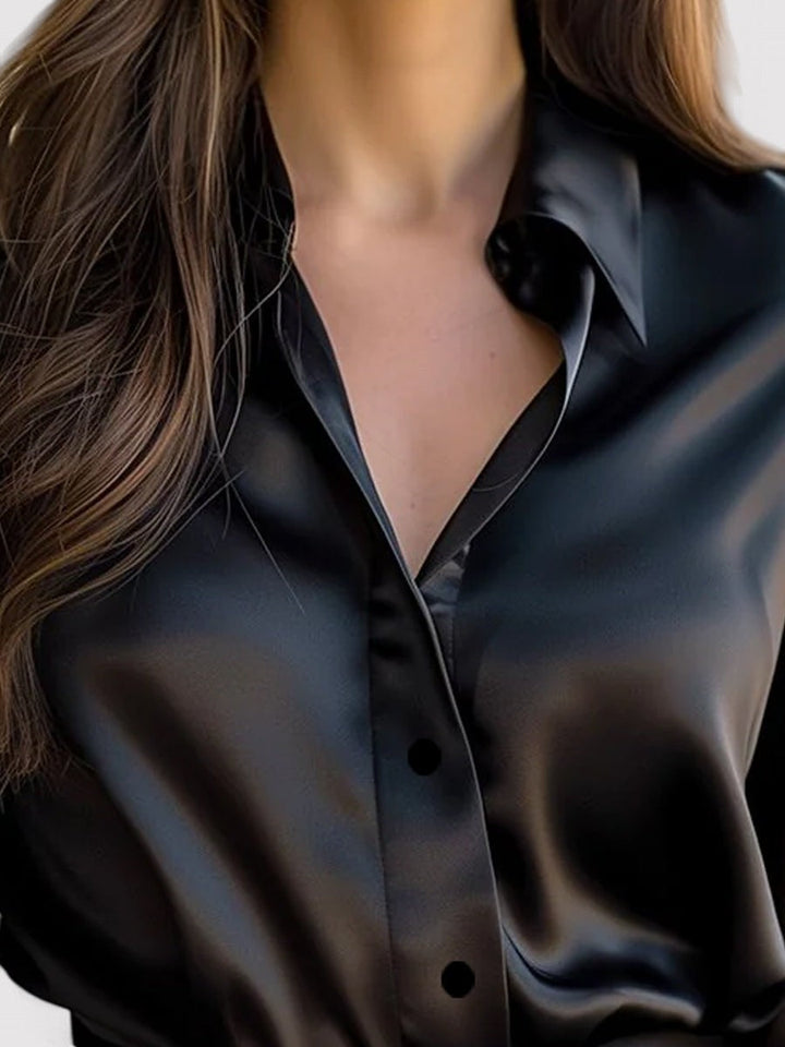 Women's Long Sleeve Blouse with Buttons and Collar | Office Style