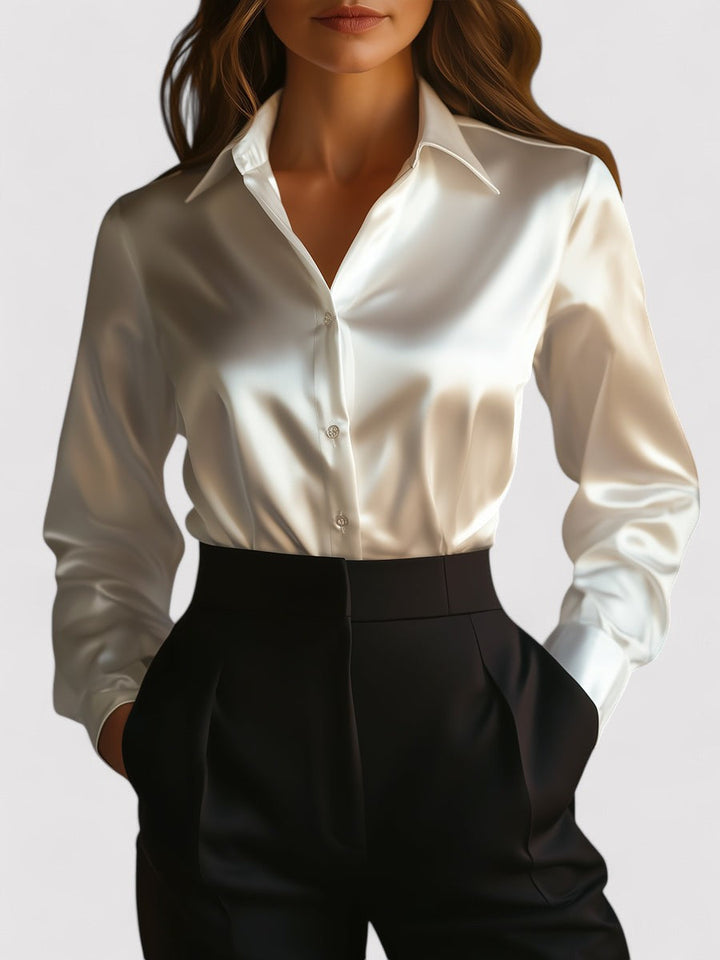 Women's Long Sleeve Blouse with Buttons and Collar | Office Style