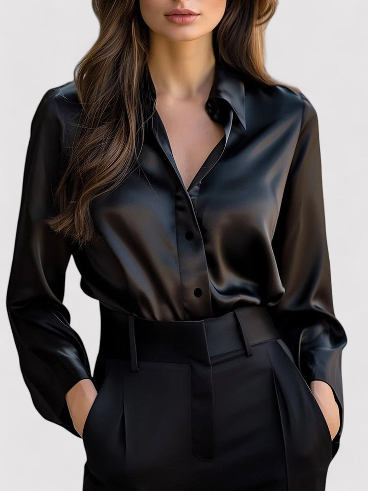 Women's Long Sleeve Blouse with Buttons and Collar | Office Style