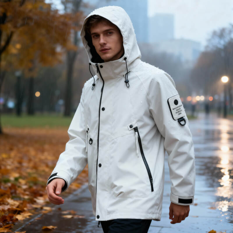 Callum | Męska Kurtka o Regularnym Kroju w Stylu Softshell z Regulowanym Kapturem i Zamkiem