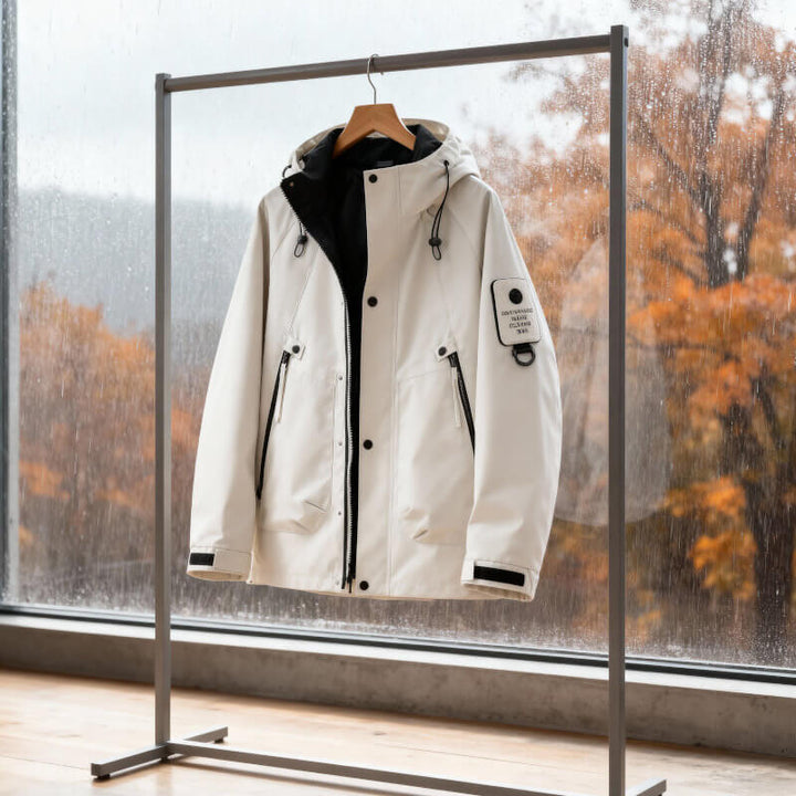 Callum | Męska Kurtka o Regularnym Kroju w Stylu Softshell z Regulowanym Kapturem i Zamkiem