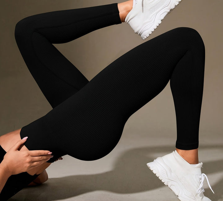 Women's Ribbed Leggings with High Waist | Contouring Fit