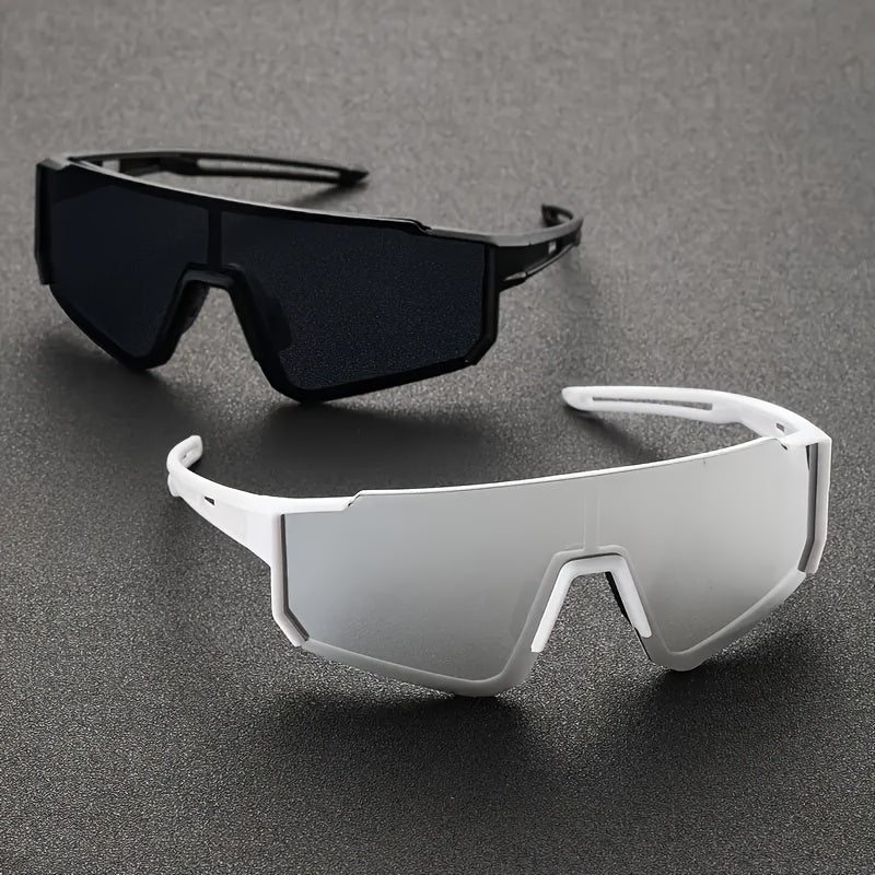 Men's One-Piece Mask-Style Sunglasses with Full Coverage Sport Frame Glasses