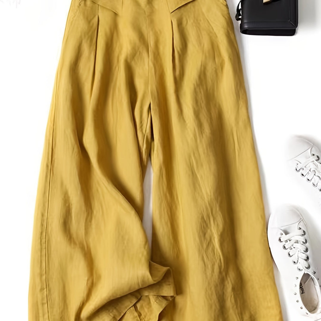 Women's High-Waisted Pants with Wide Legs | Flowy Cut