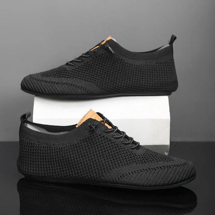 Alaric | Męskie Wsuwane Sneakersy Low Top z Dzianinowym Wyglądem i Detalem Sznurowania