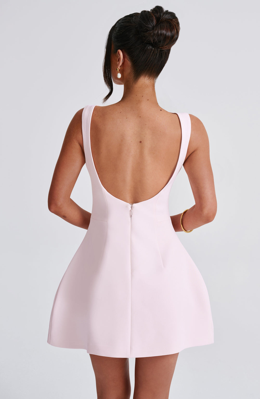 Women's Sleeveless Boat Neck Dress with Defined Waist and Flared Cut | Mini