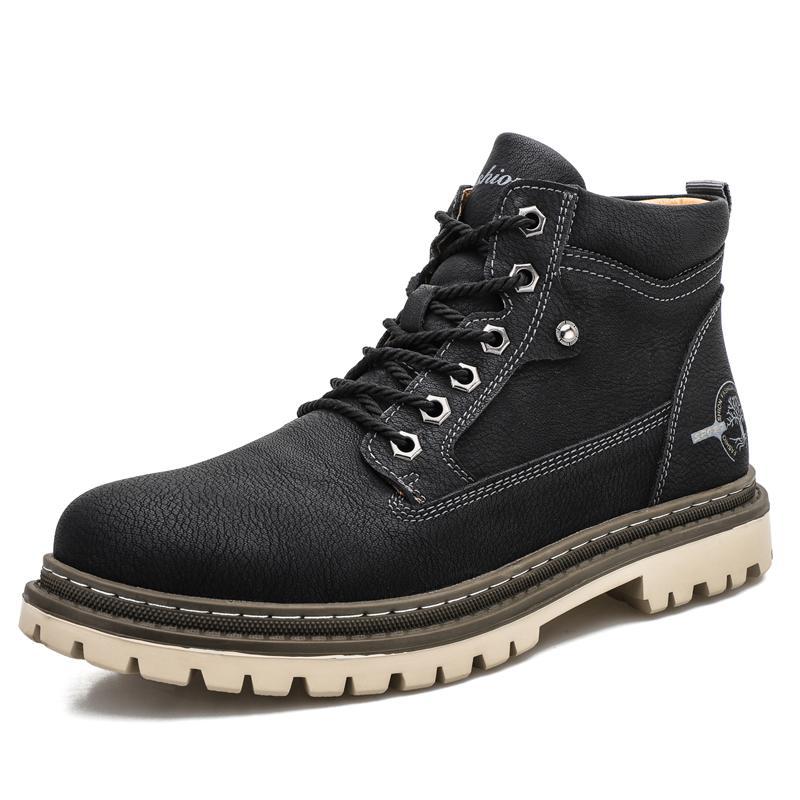 Wysokie skórzane buty męskie casual w kilku kolorach