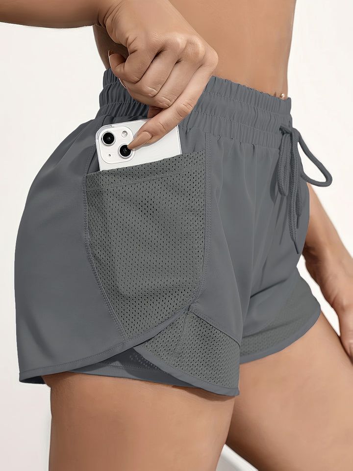 Women's Running Sports Shorts with Mesh Pocket | Athletic Fit