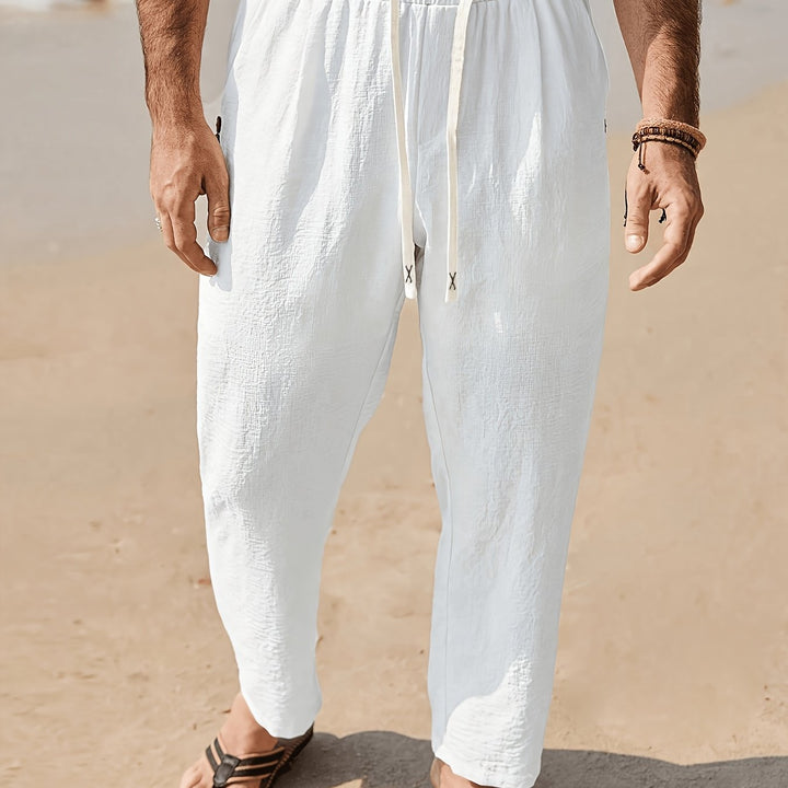 Męskie Spodnie Minimalistyczne Casual Sznurek w Pasie Jogger Spodnie | Nowoczesne