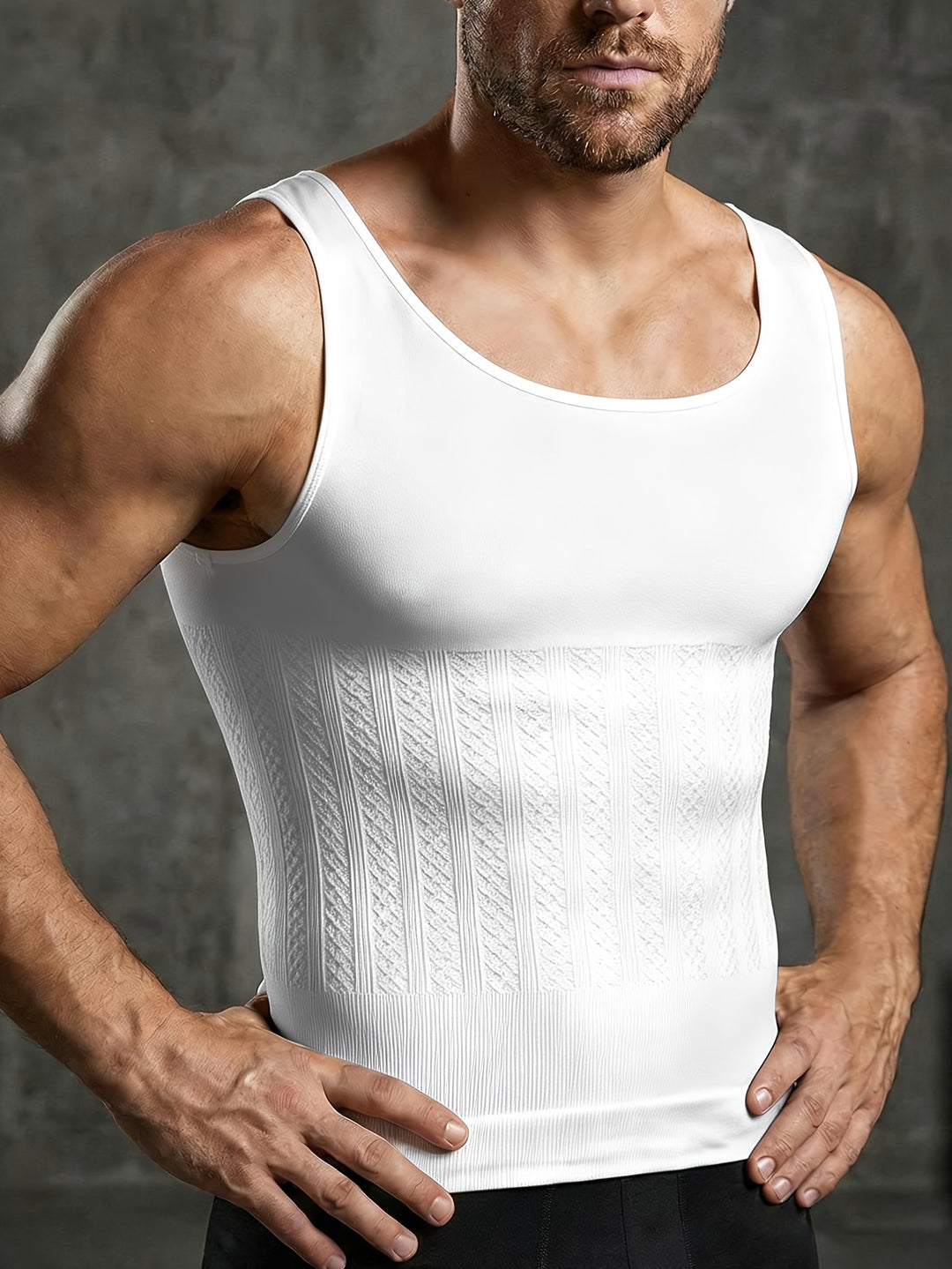 Men's Shaping Compression Waist Control Seamless Tank Top | Fitted