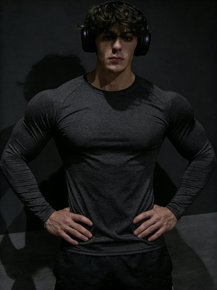 Men's Long Sleeve Compression Shirt Fitted | Gym Outfit