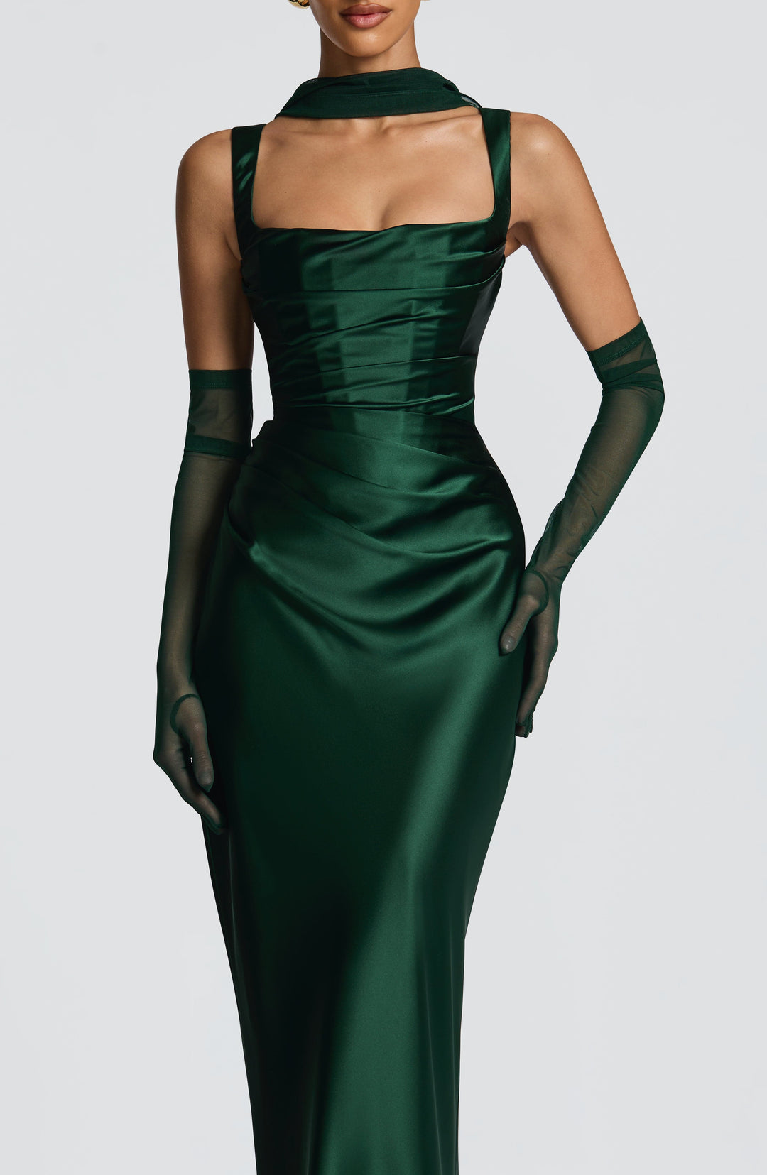 Women's dress with square neckline and wide straps | Maxi