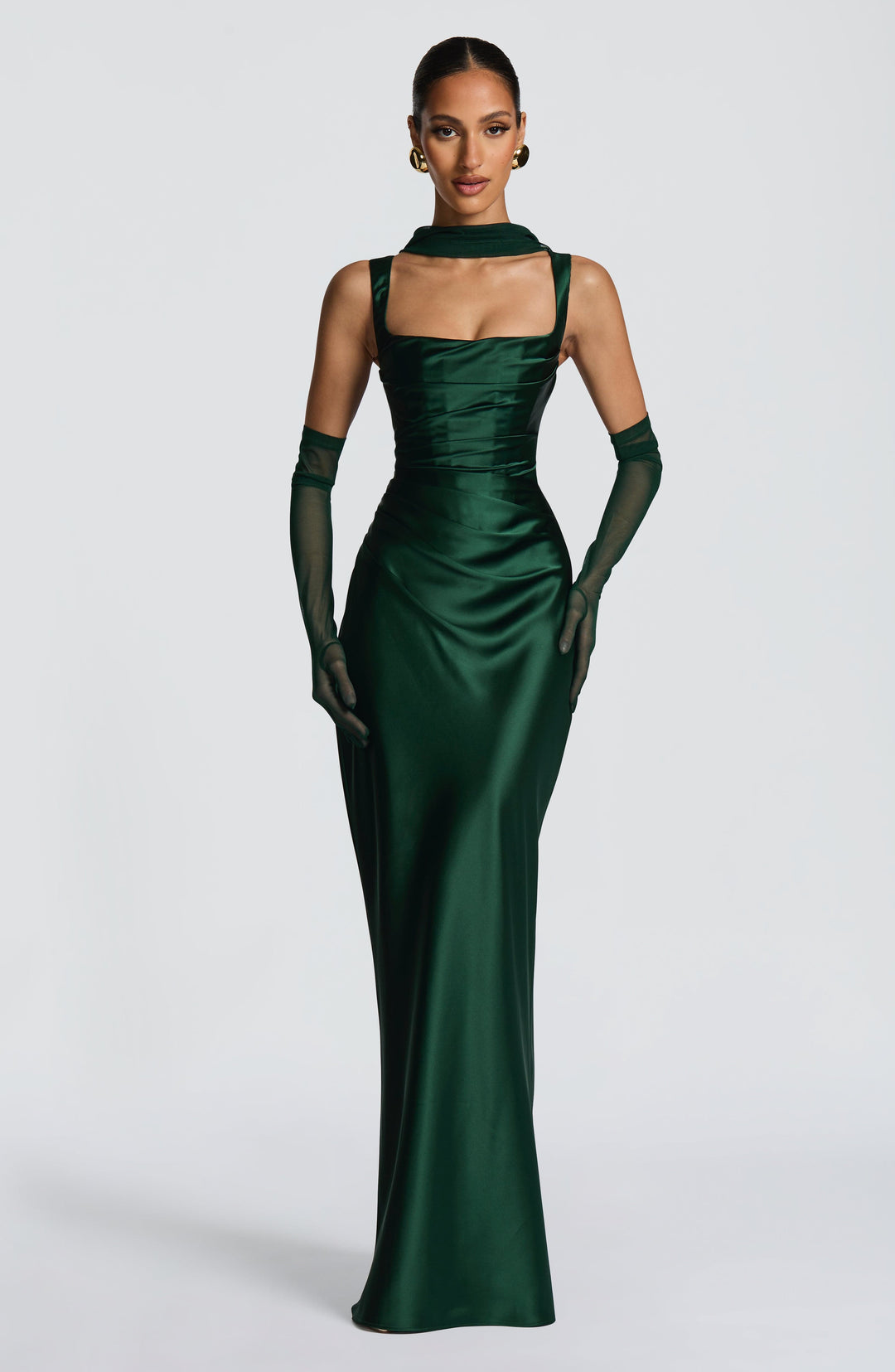 Women's Spaghetti Strap Square Neck Fitted Maxi Dress