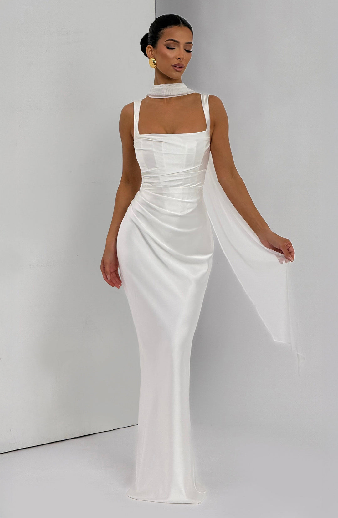 Women's dress with square neckline and wide straps | Maxi