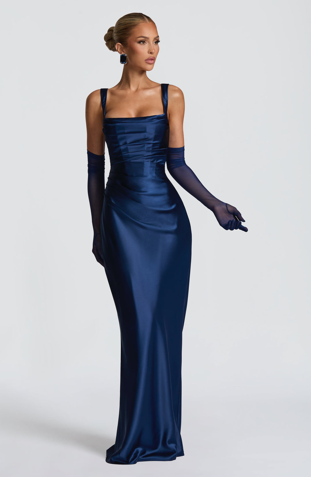 Women's dress with square neckline and wide straps | Maxi