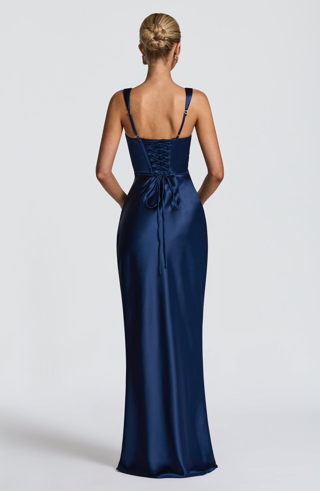 Women's Spaghetti Strap Square Neck Fitted Maxi Dress