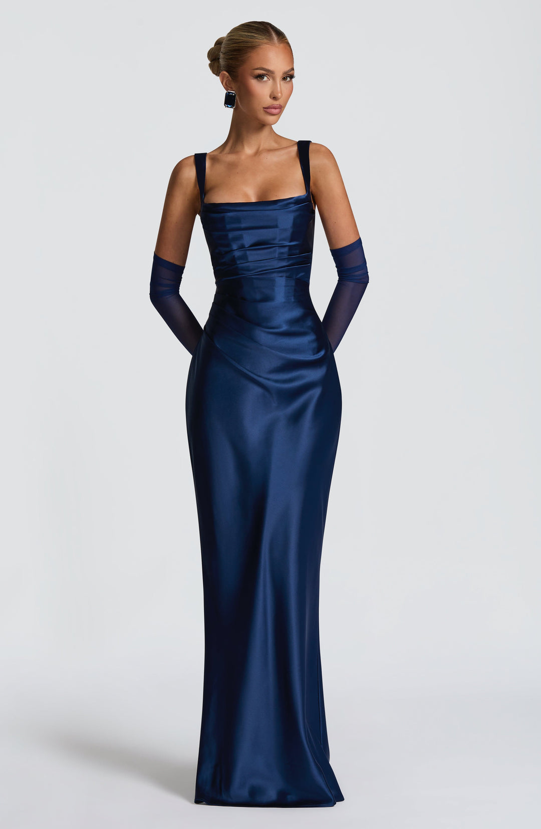 Women's Spaghetti Strap Square Neck Fitted Maxi Dress