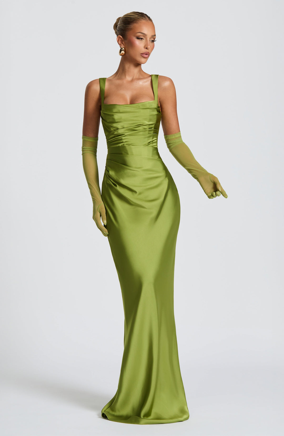 Women's Spaghetti Strap Square Neck Fitted Maxi Dress