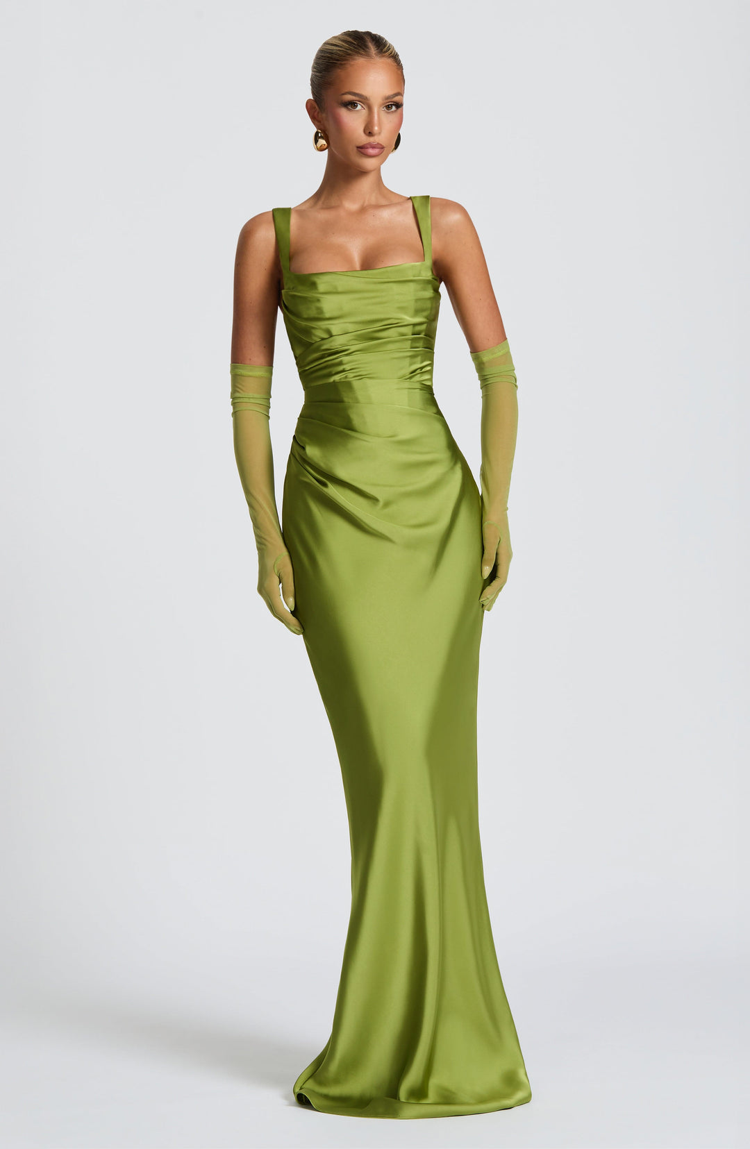 Women's Spaghetti Strap Square Neck Fitted Maxi Dress