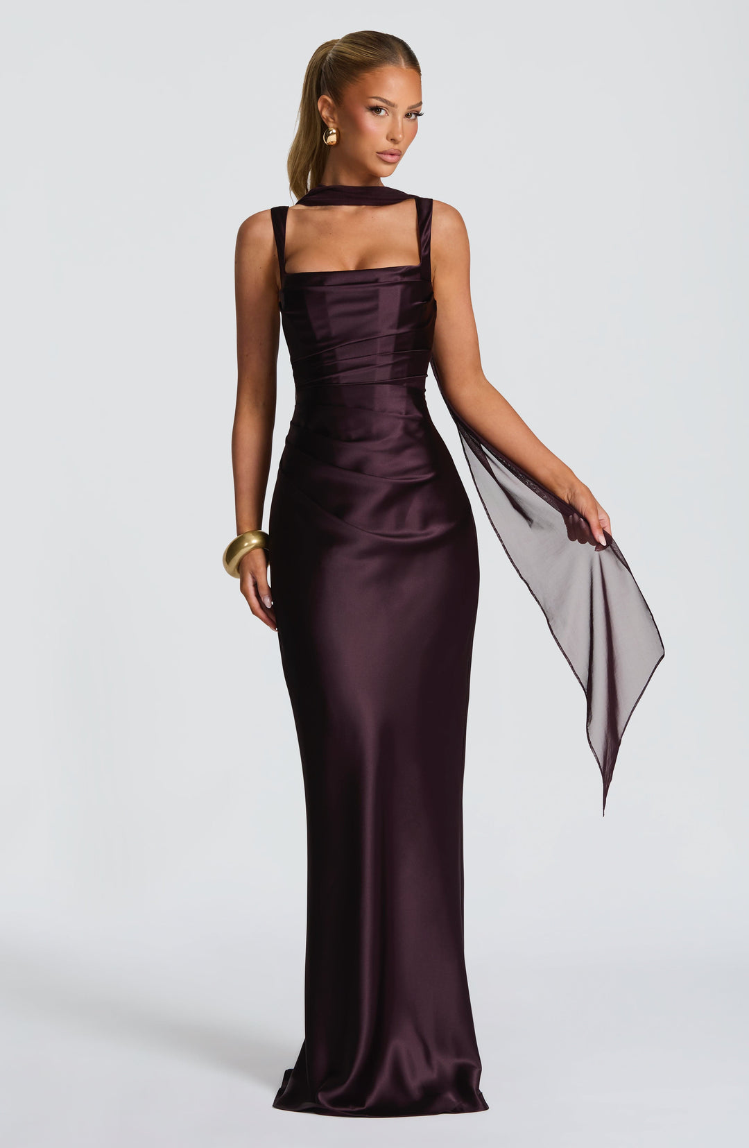 Women's dress with square neckline and wide straps | Maxi