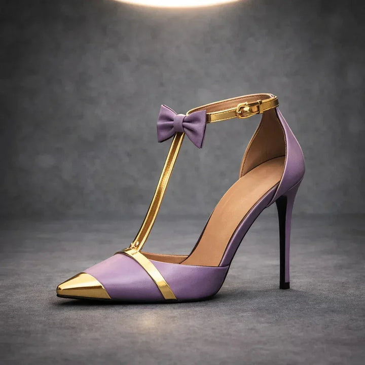 Arabella | Women’s High Heels with a Bow, Pointed Toe, and Ankle Strap