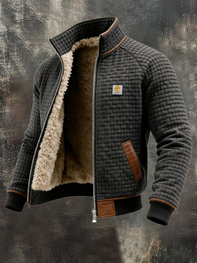 Męska pikowana kurtka zimowa w stylu vintage
