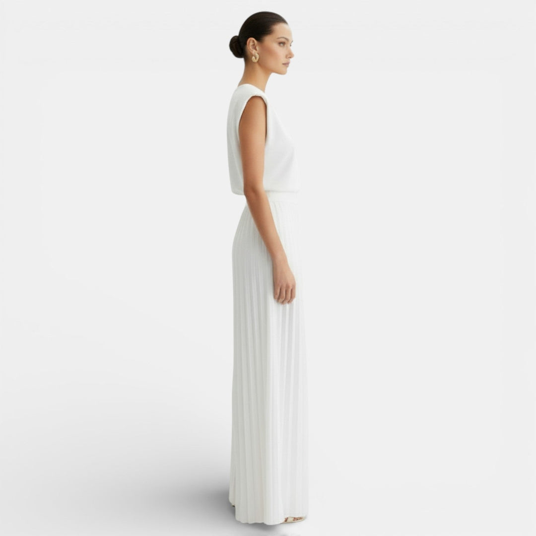 Agata | Women's sleeveless set with wide pants