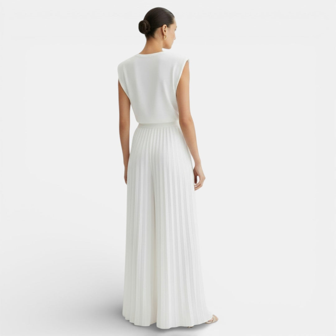 Agata | Women's sleeveless set with wide pants