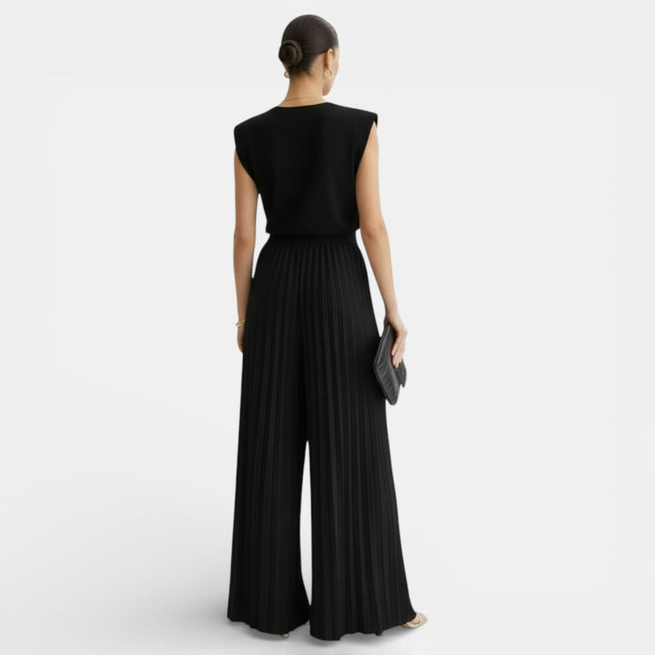 Agata | Women's sleeveless set with wide pants