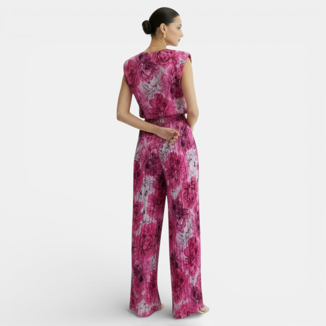 Agata | Women's sleeveless set with wide pants