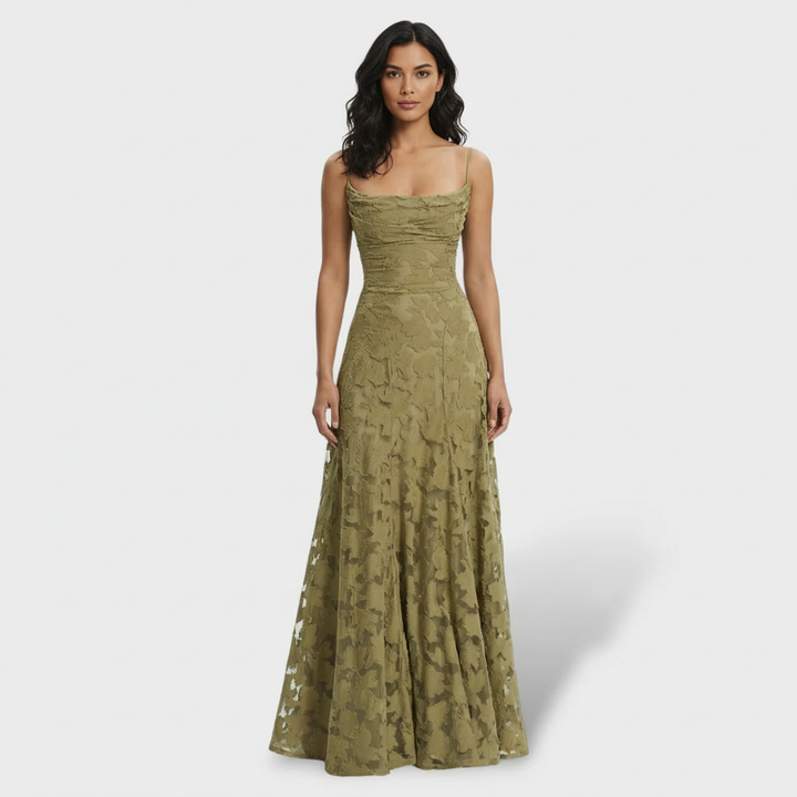 Lidia | Women's floral maxi dress with open back