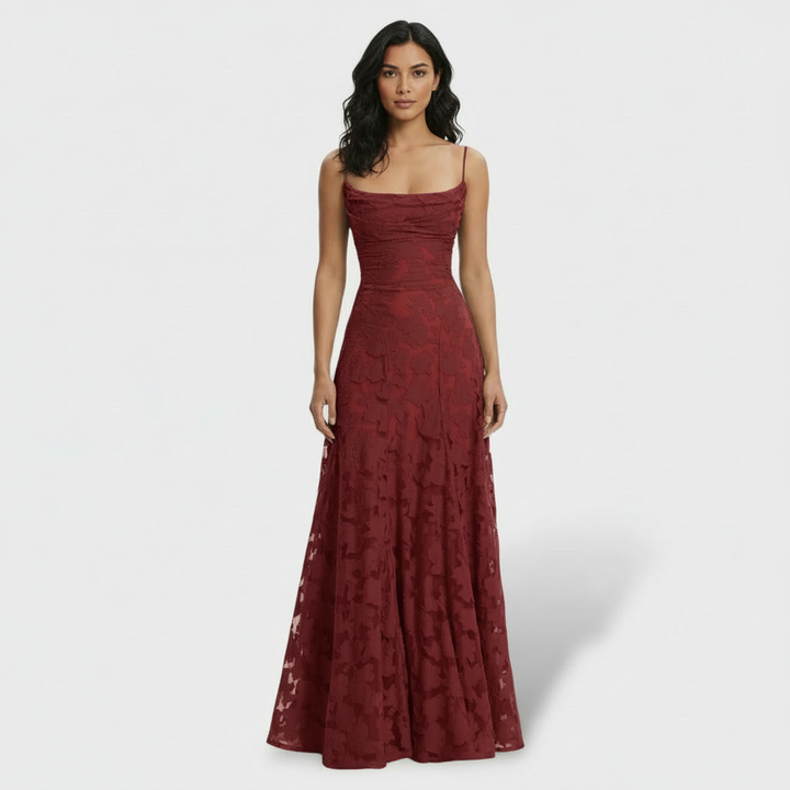 Lidia | Women's floral maxi dress with open back
