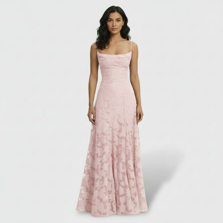 Lidia | Women's floral maxi dress with open back