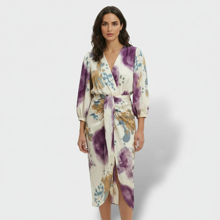 Gabriela | Women's patterned midi wrap dress