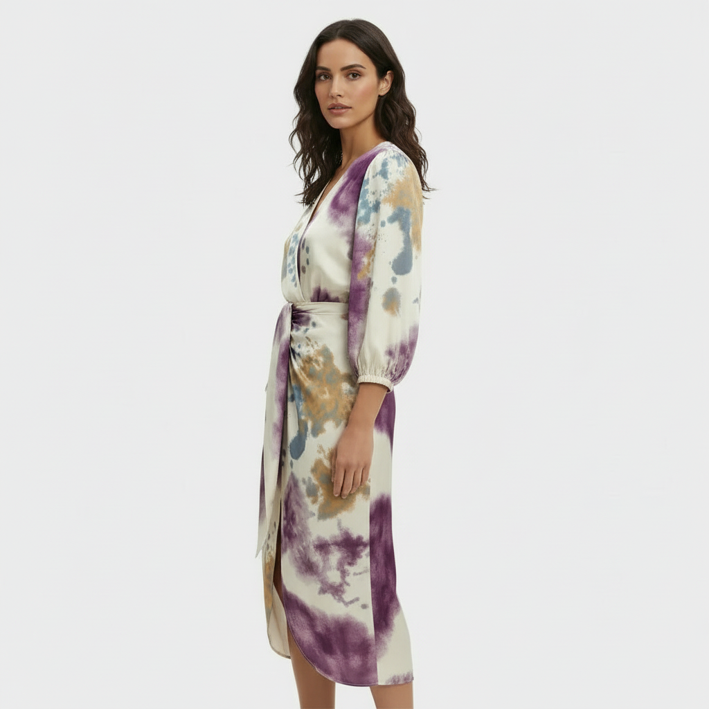 Gabriela | Women's patterned midi wrap dress