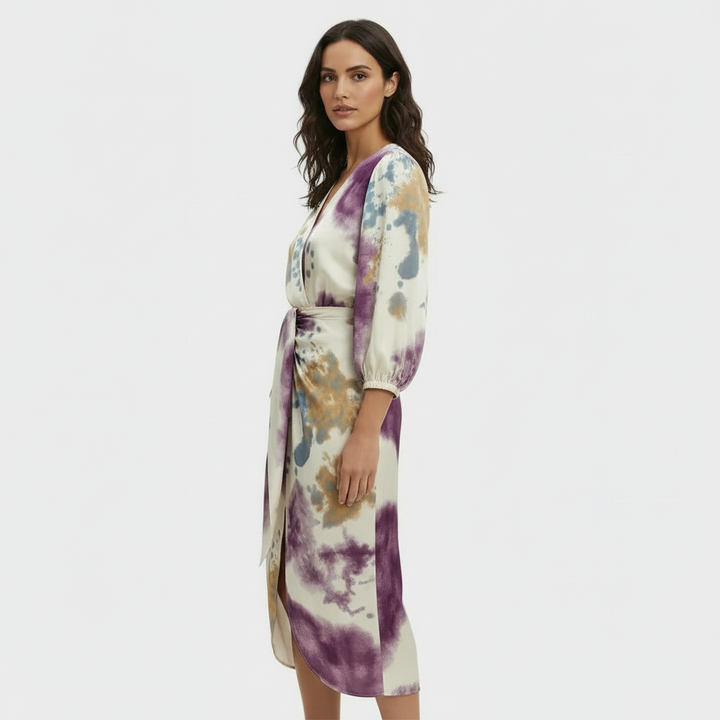 Gabriela | Women's patterned midi wrap dress