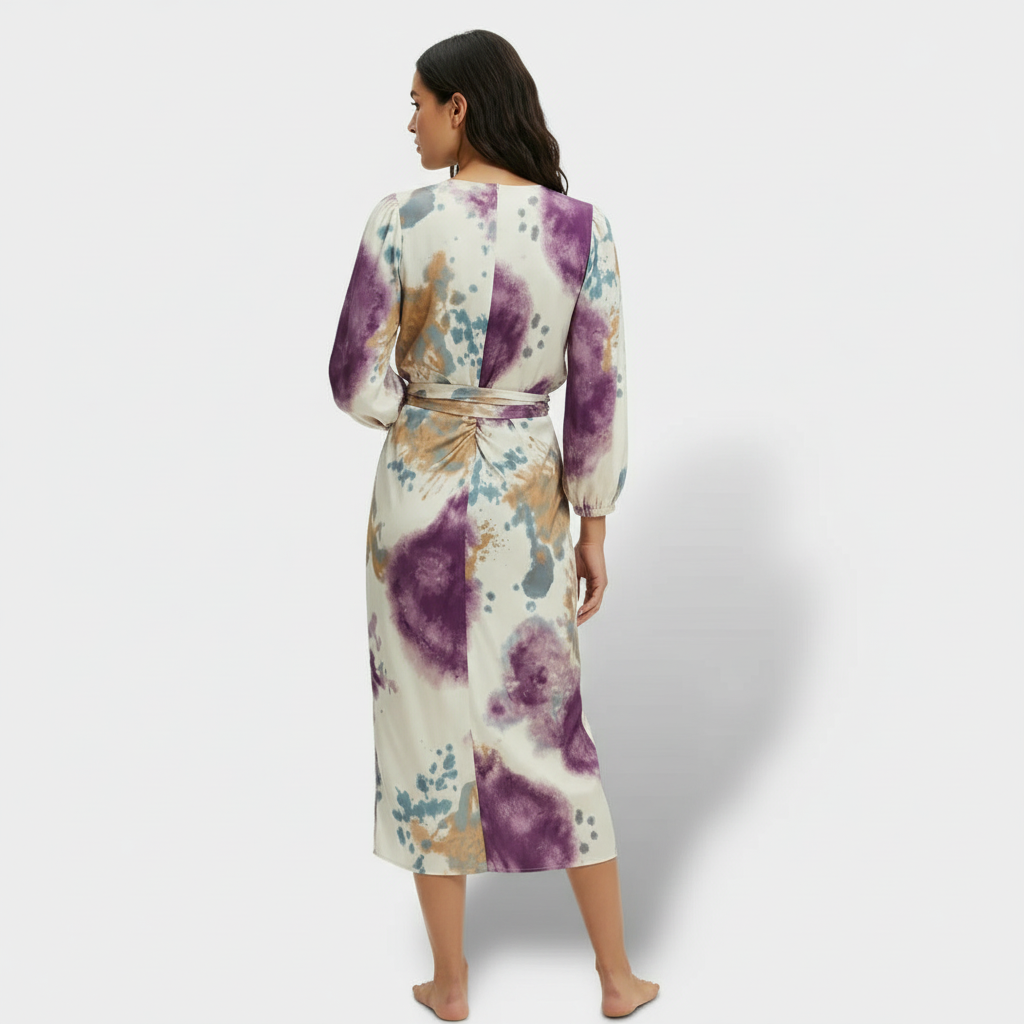 Gabriela | Women's patterned midi wrap dress