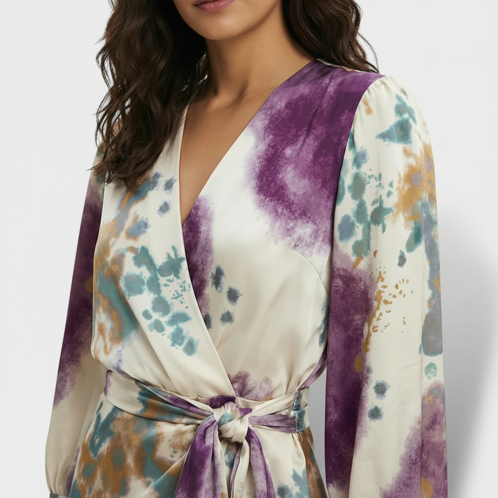 Gabriela | Women's patterned midi wrap dress