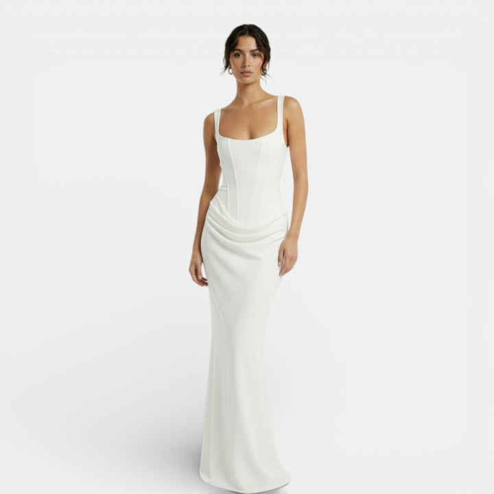 Milena | Women's slim fit maxi dress with open back